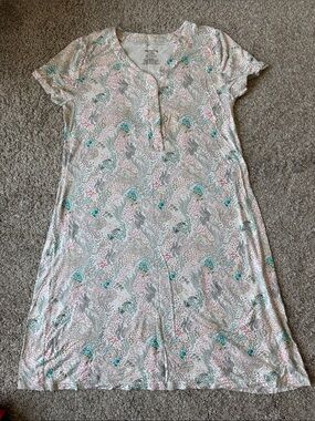 Magnetic Me Teal, Pink & Gray Floral Nursing Nightdress